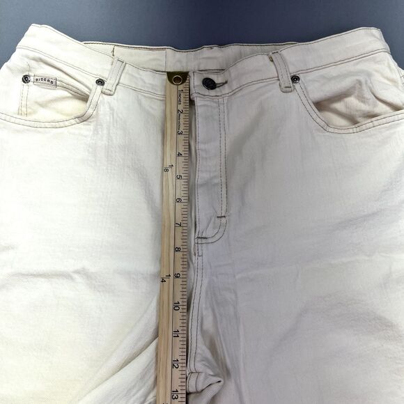 Lee Riders Womens Mom Jeans Size 16M Blue White Relaxed Stretch Cabincore - Picture 4 of 16